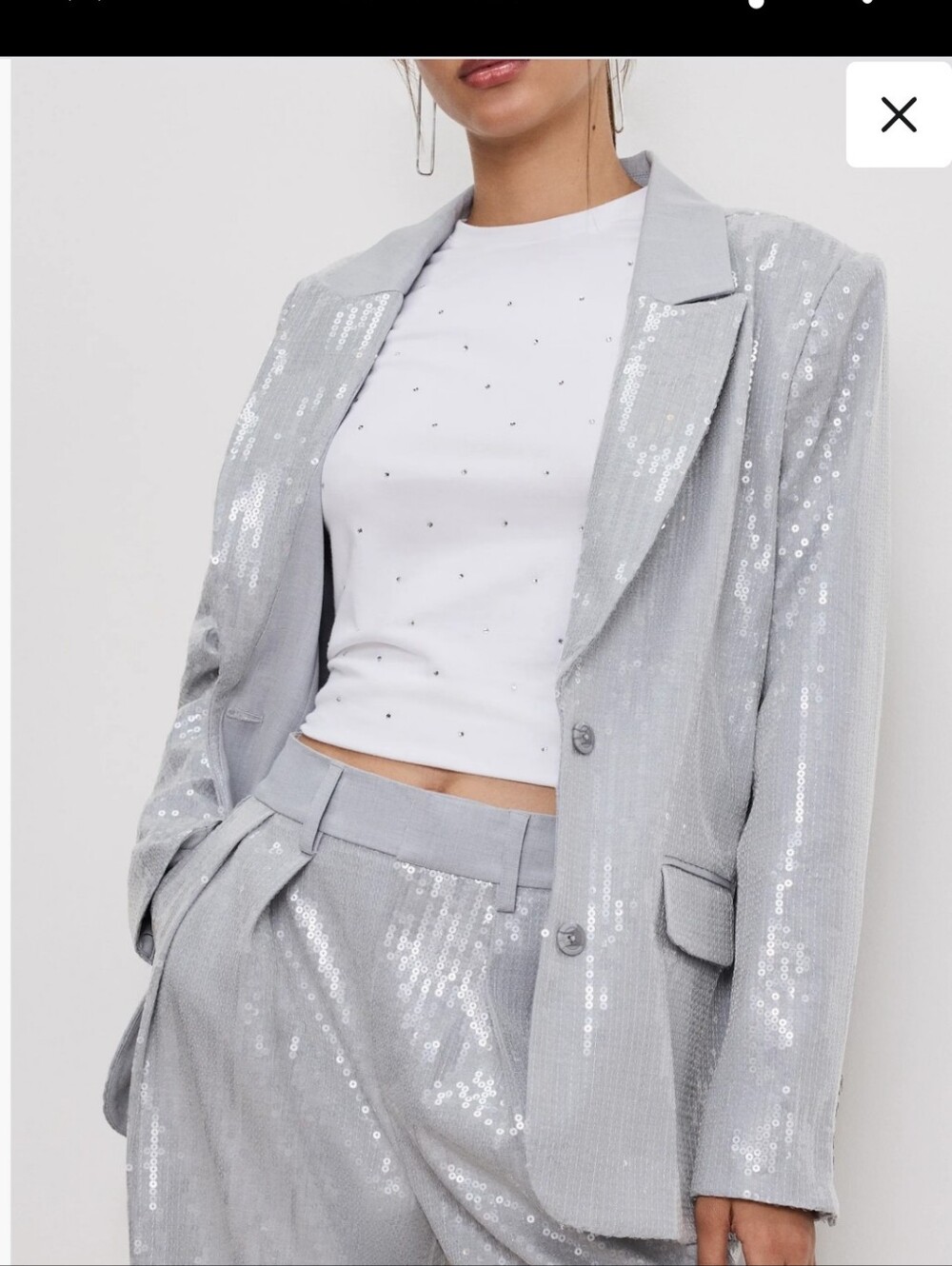 Good AmericanOversize Sequin Blazer